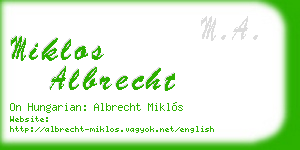 miklos albrecht business card