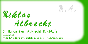 miklos albrecht business card